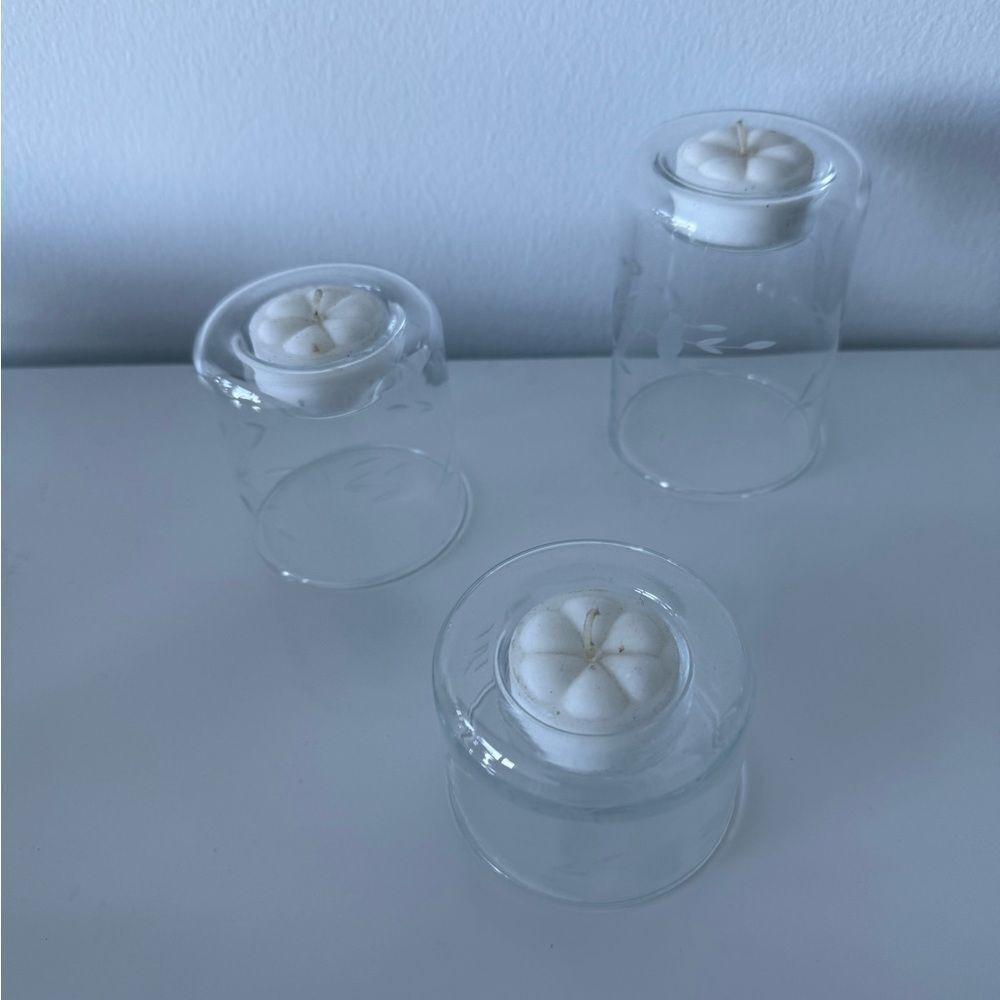 Clear Glass Candle Holders